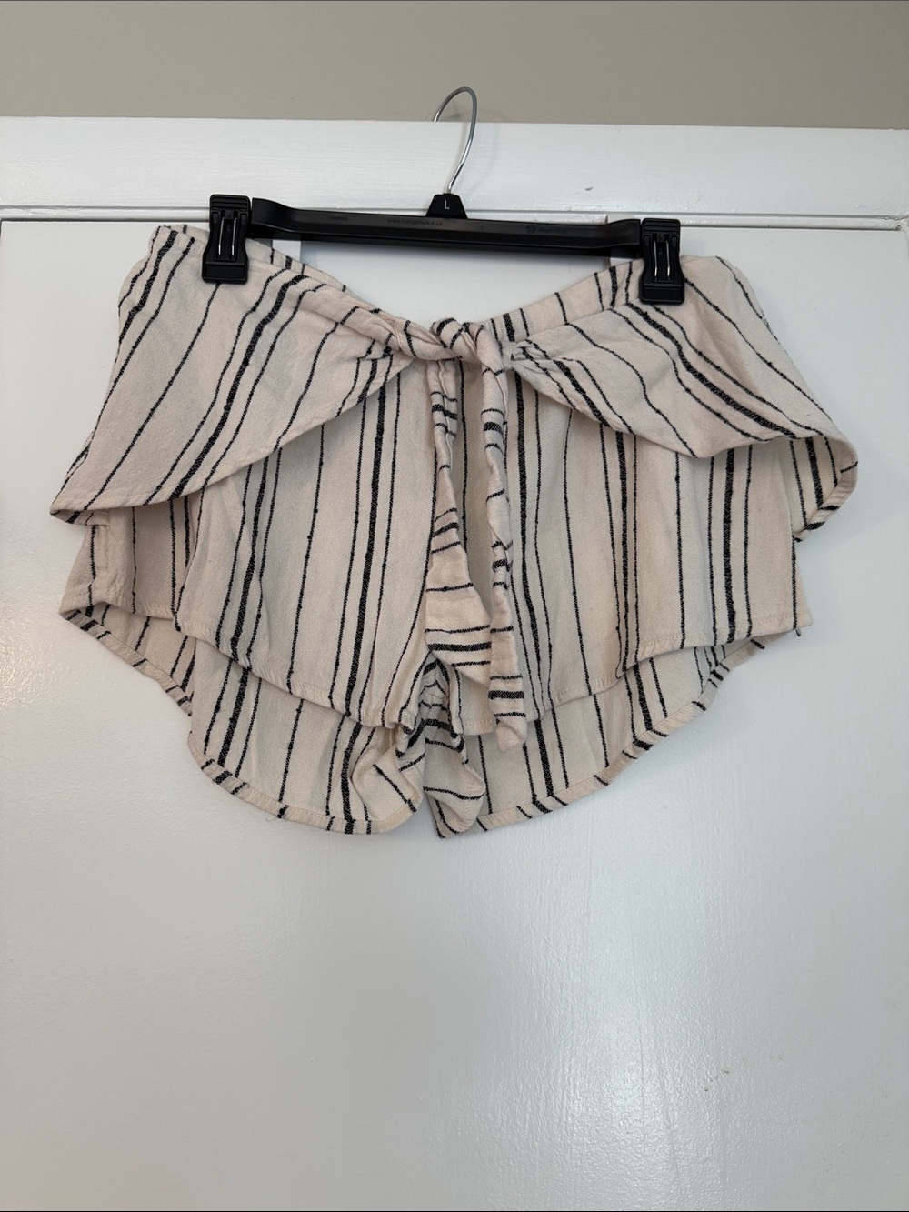 Billabong Cream and Black Striped Swim Coverup Shorts